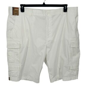 Roundtree & Yorke Utility Cargo Shorts Classic Fit Big Man White Size 48 NEW